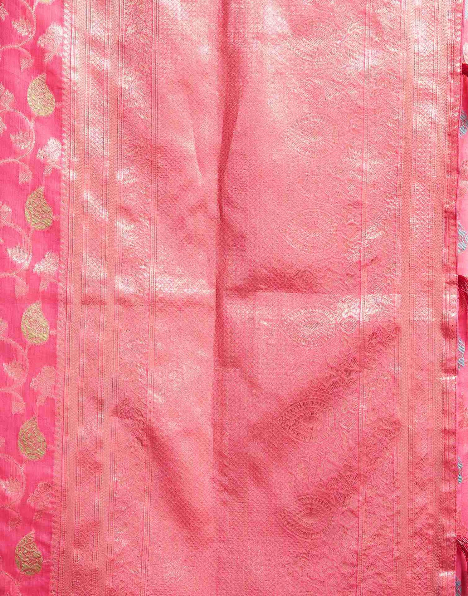 B1G1 Pink Silk Woven Jacquard Saree