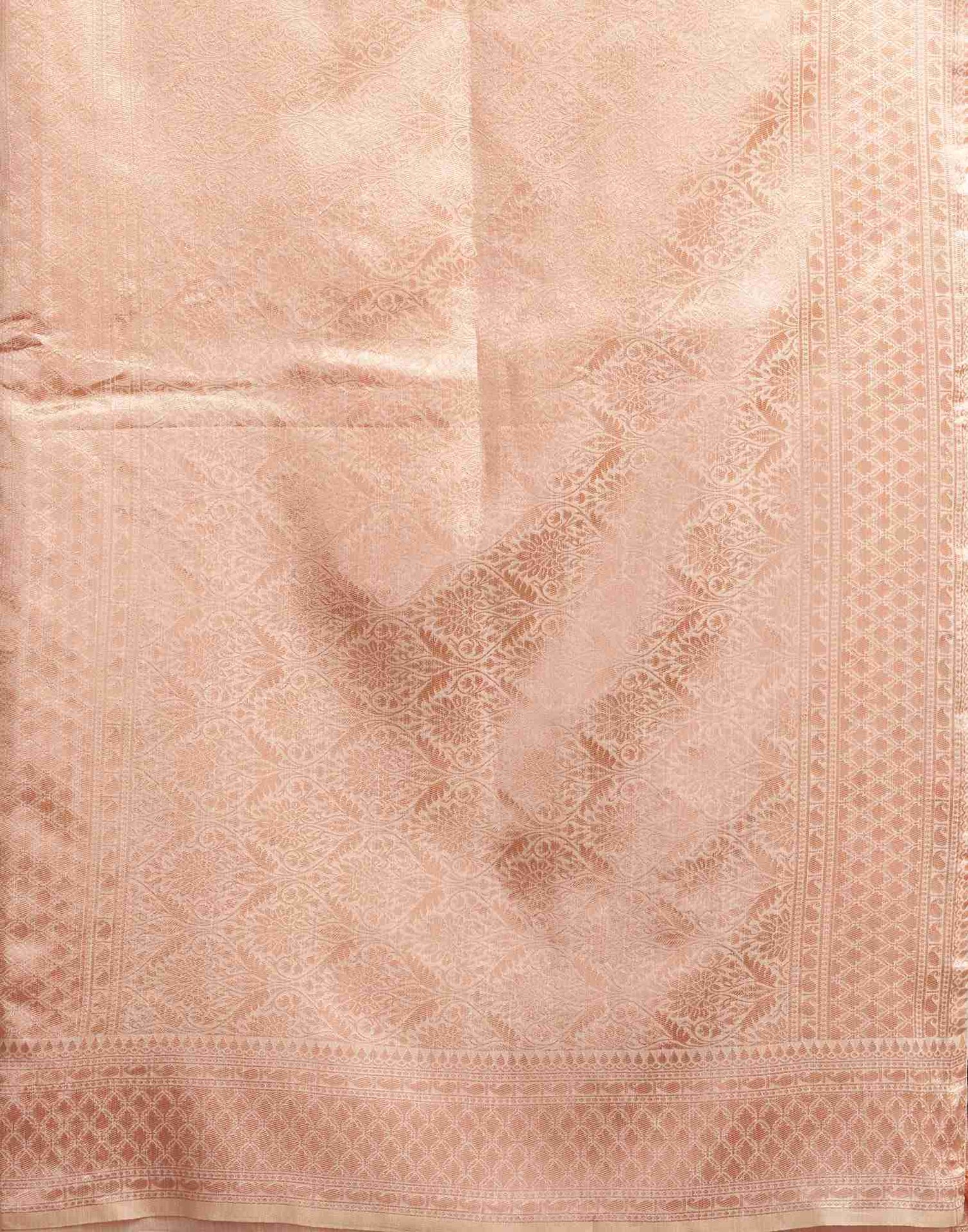 Cream Silk Woven Jacquard Saree