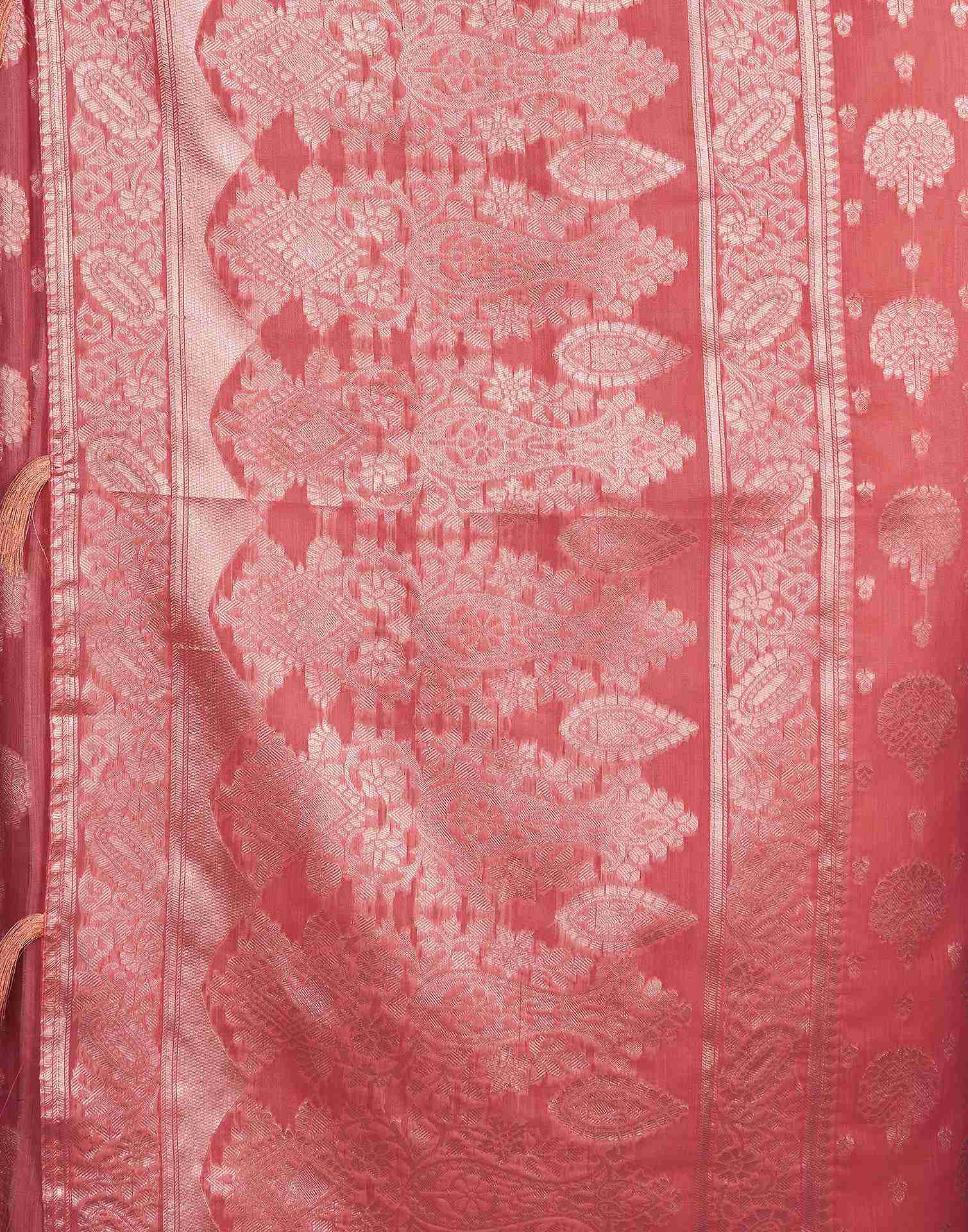 B1G1 Punch Pink Silk Woven Jacquard Saree