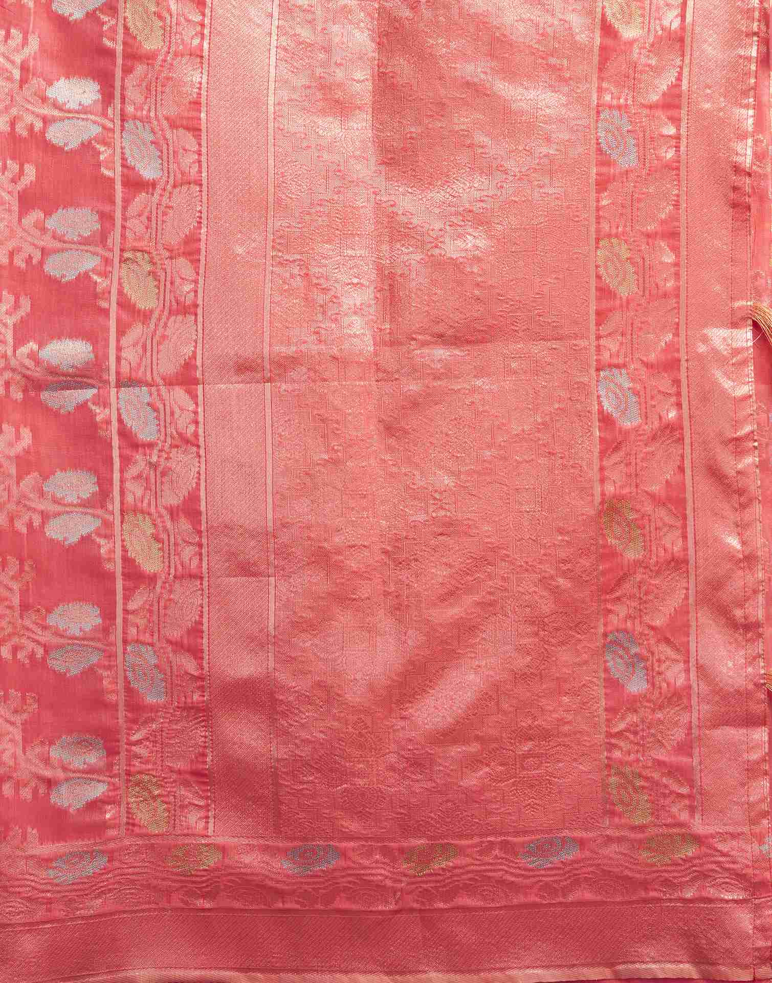 B1G1 Punch Pink Silk Woven Jacquard Saree