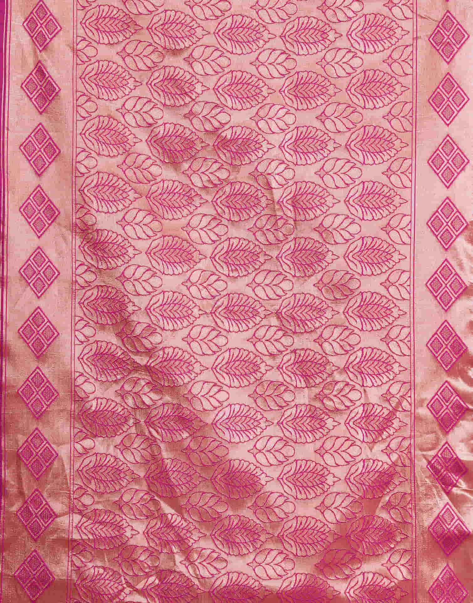 Magenta Woven Banarasi Silk Saree