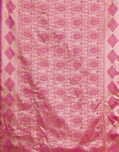 Magenta Woven Banarasi Silk Saree