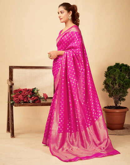 Magenta Silk Woven Banarasi Saree