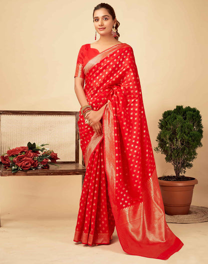 Red Banarasi Silk Saree