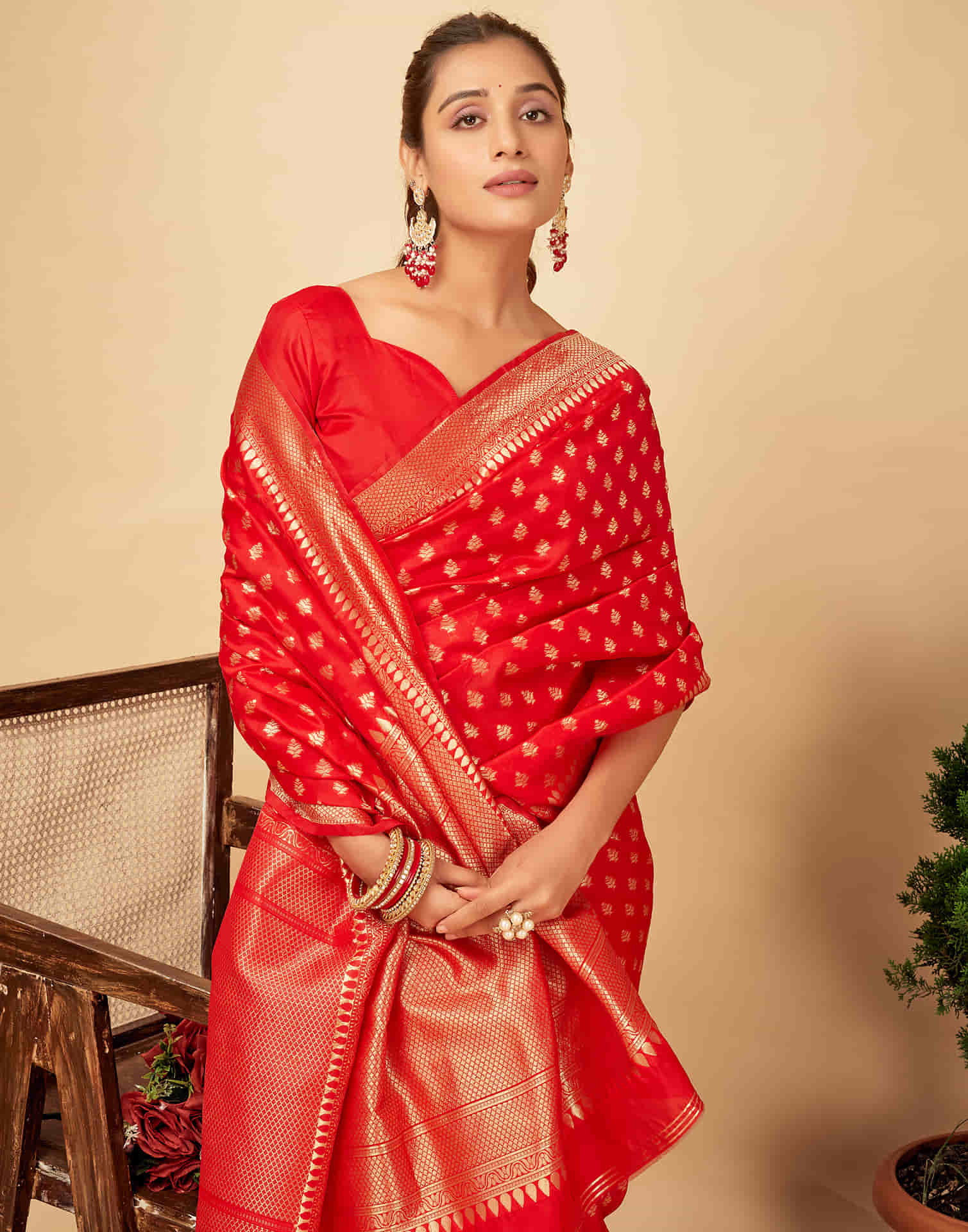 Red Banarasi Silk Saree