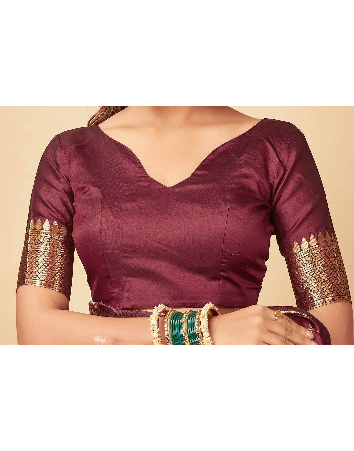 Dark Maroon Woven Banarasi Silk Saree