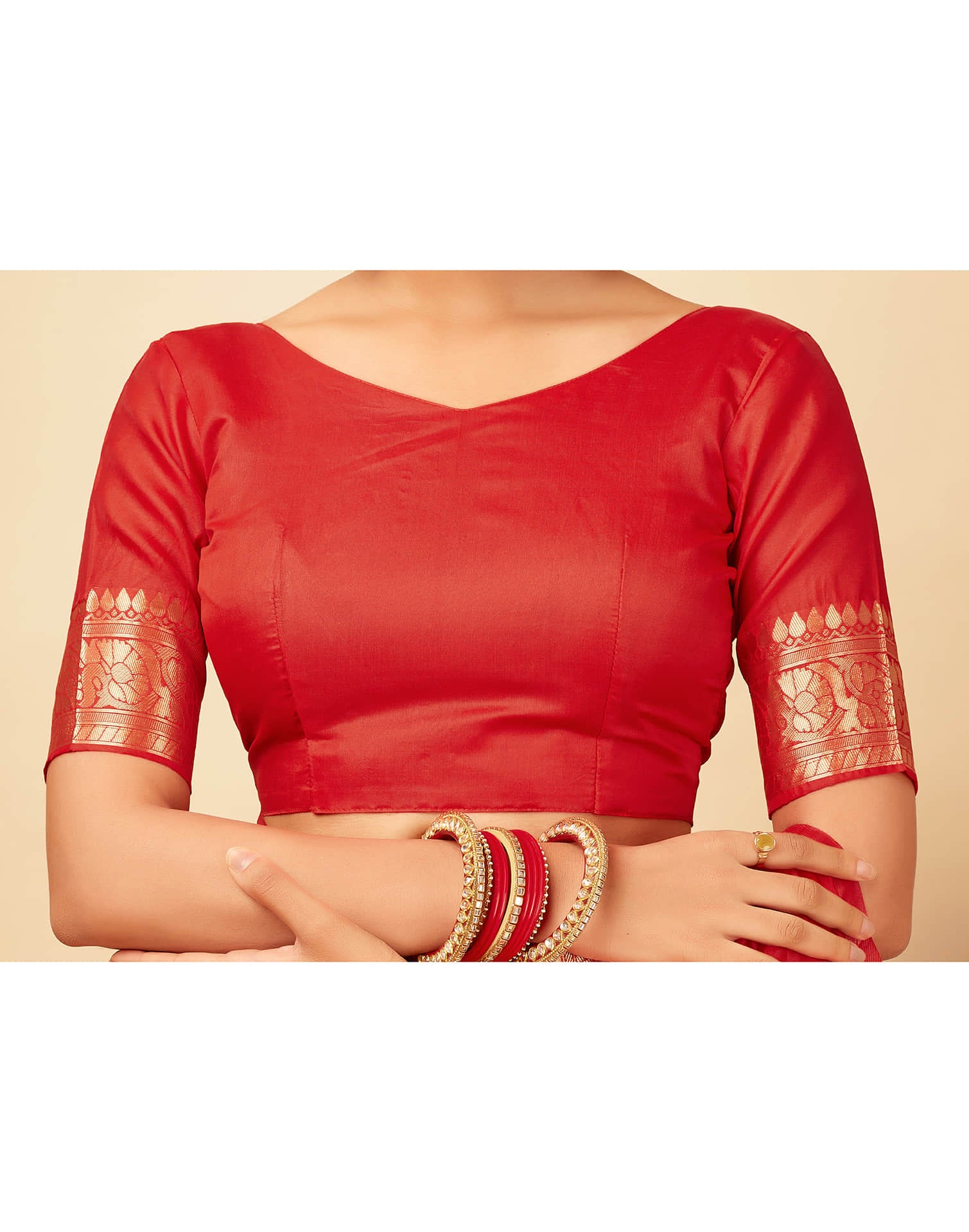 Red Silk Woven Banarasi Saree