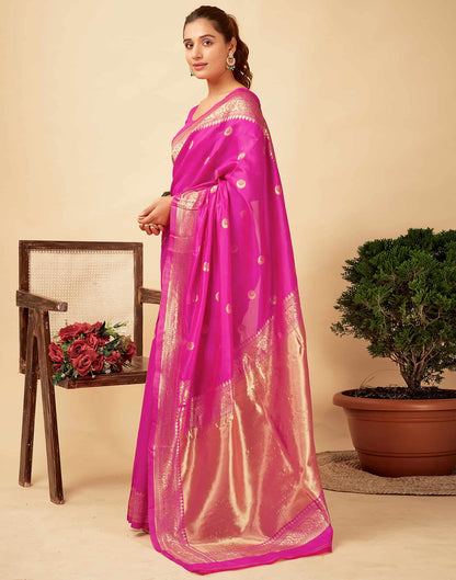 Pink Silk Woven Banarasi Saree