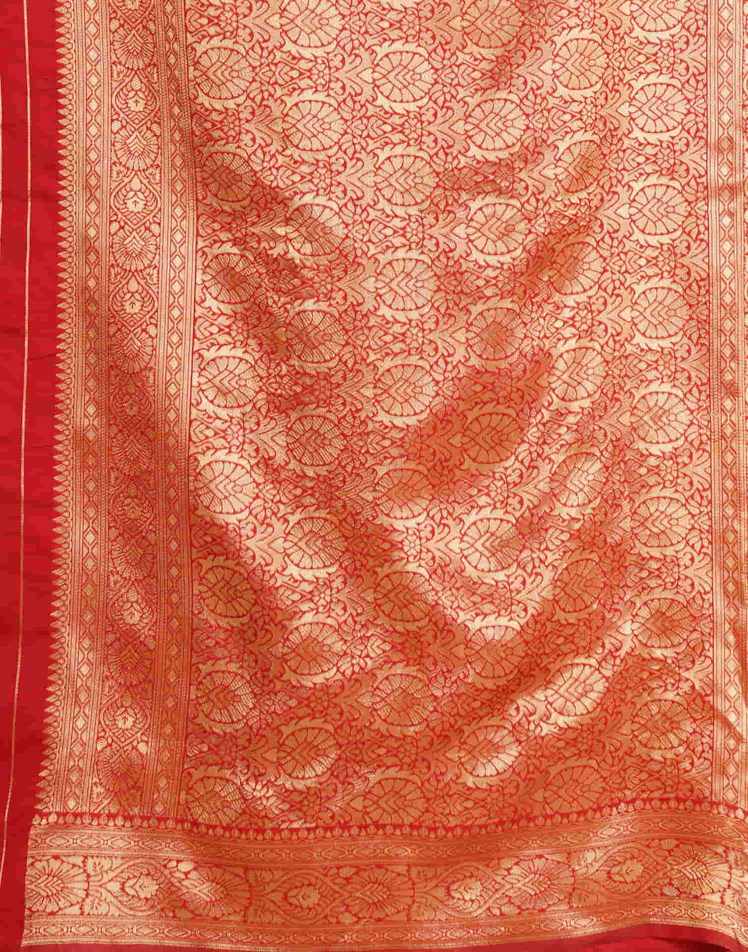 Red Woven Banarasi Silk Saree