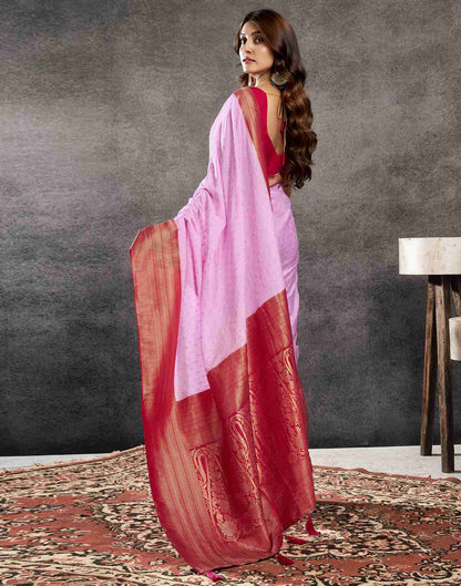 Light Pink Georgette Woven Banarasi Saree