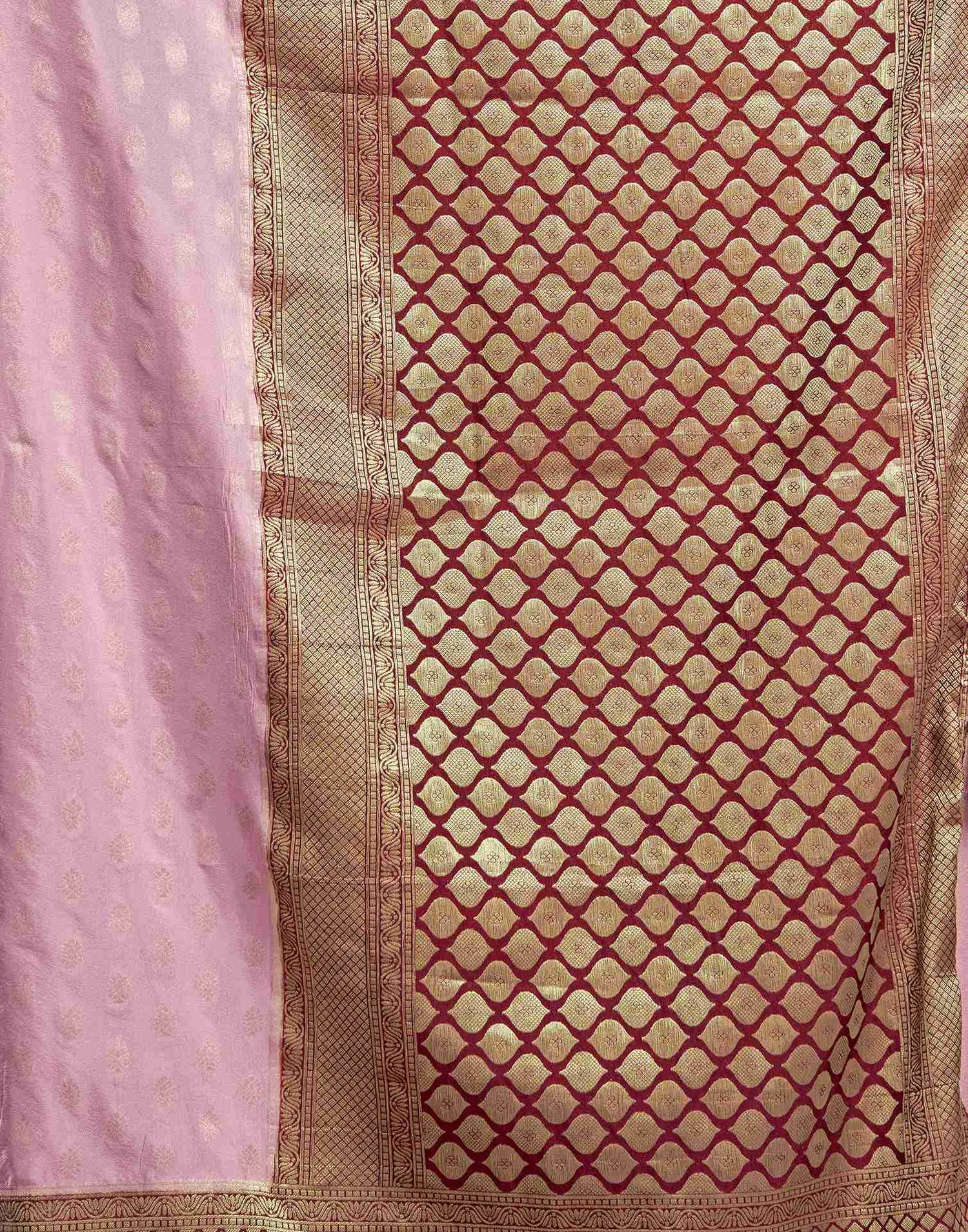 Light Pink Georgette Plain Banarasi Saree