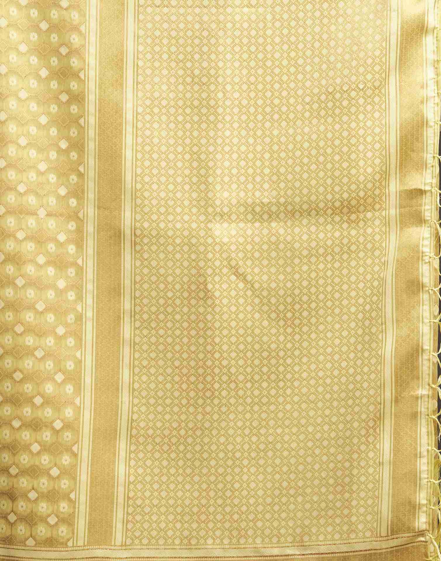 Light Yellow Silk Woven Saree