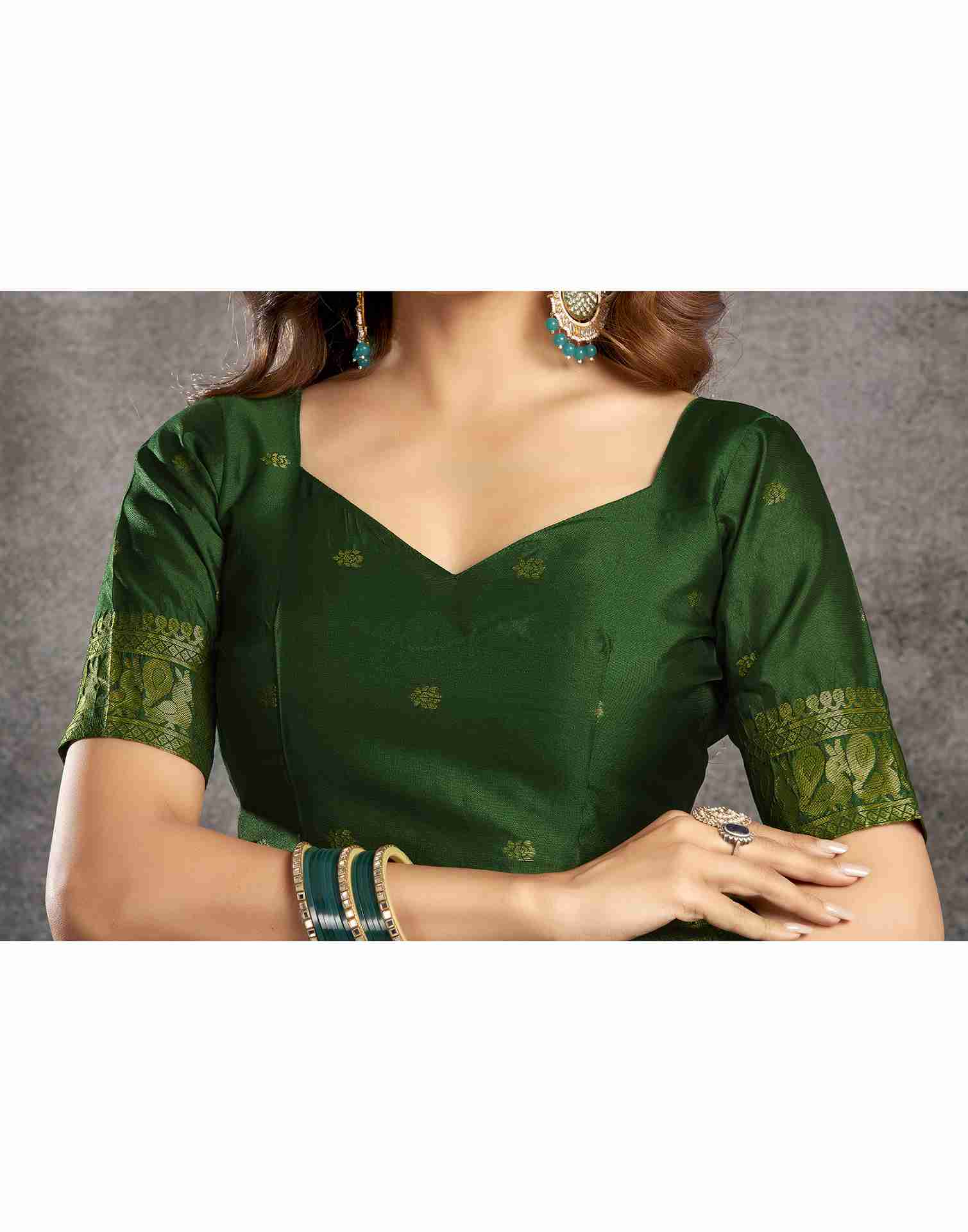 Pista Green Cotton Woven Saree