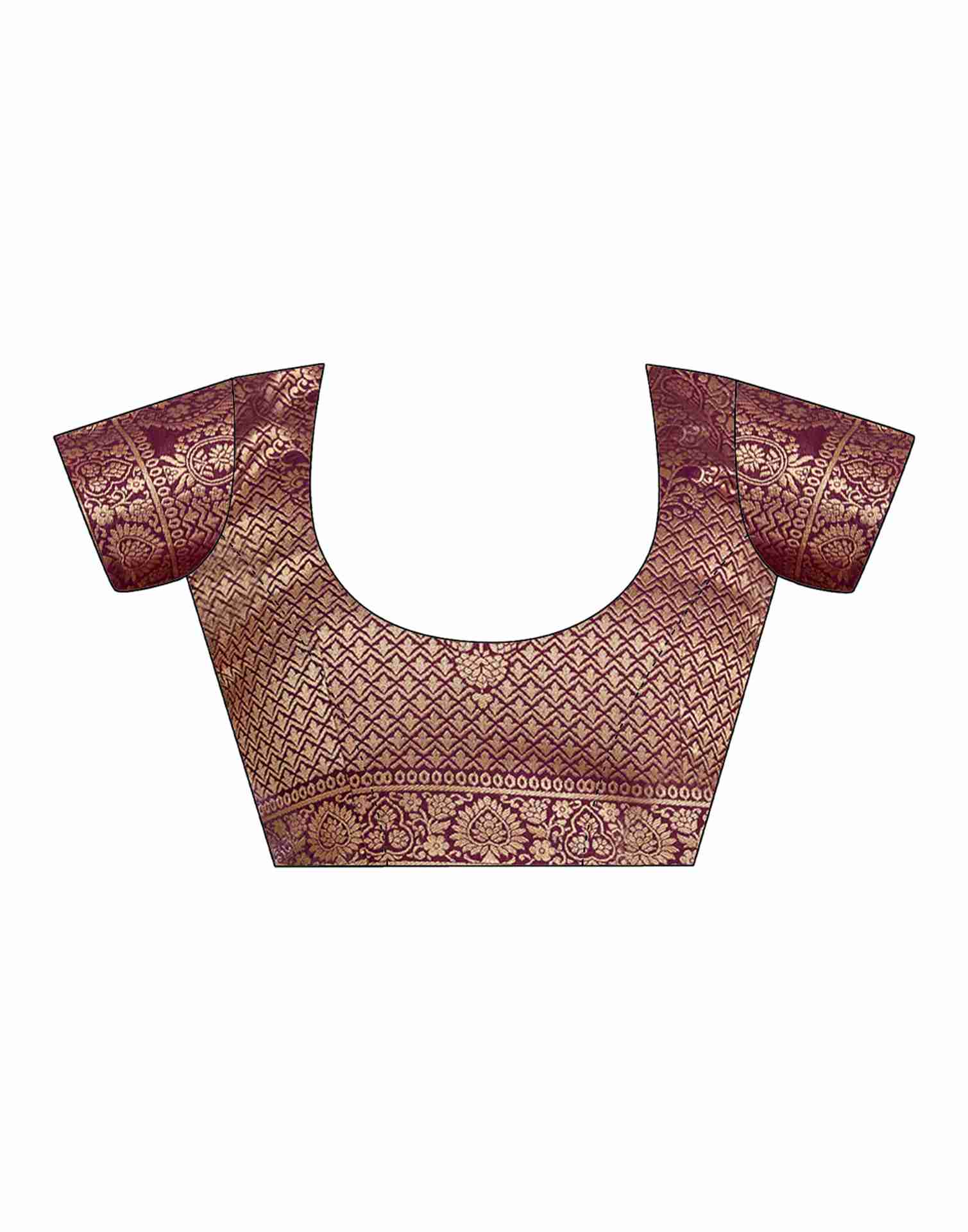 Wine Chinnon Woven Banarasi Saree