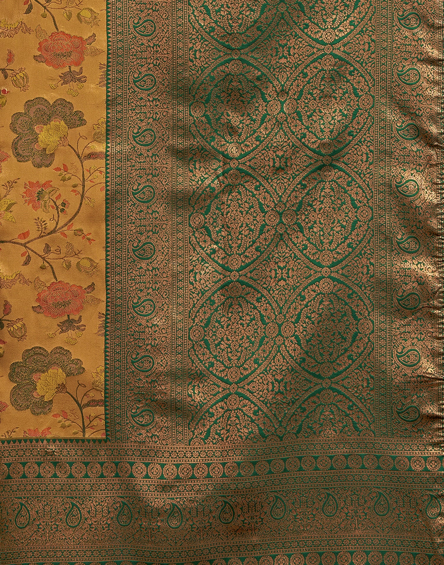 Turmeric Yellow Silk Woven Kanjivaram Saree