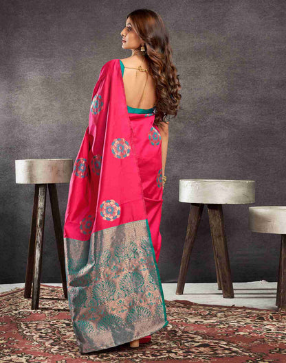 Magenta Silk Woven Weaving Saree