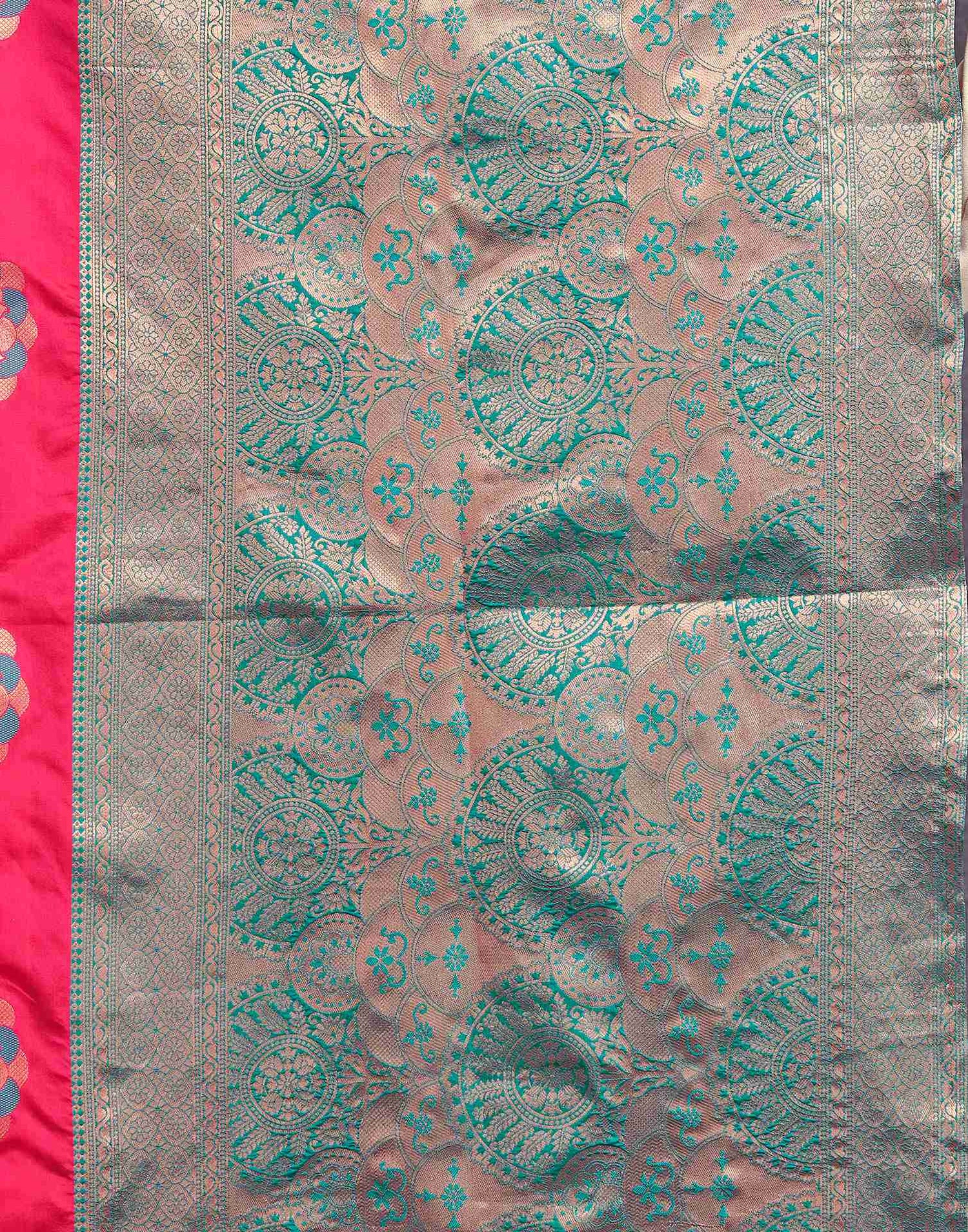 Magenta Silk Woven Weaving Saree