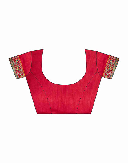 Red Georgette Embroidery Printed Saree