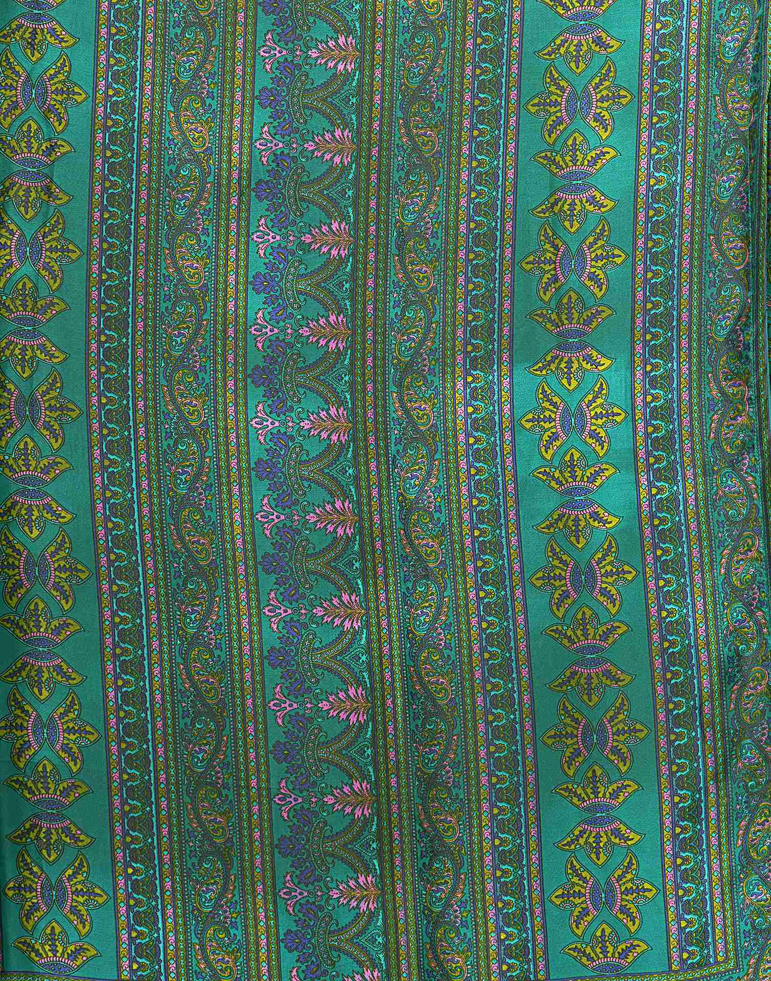 Teal Green Silk Printed Saree