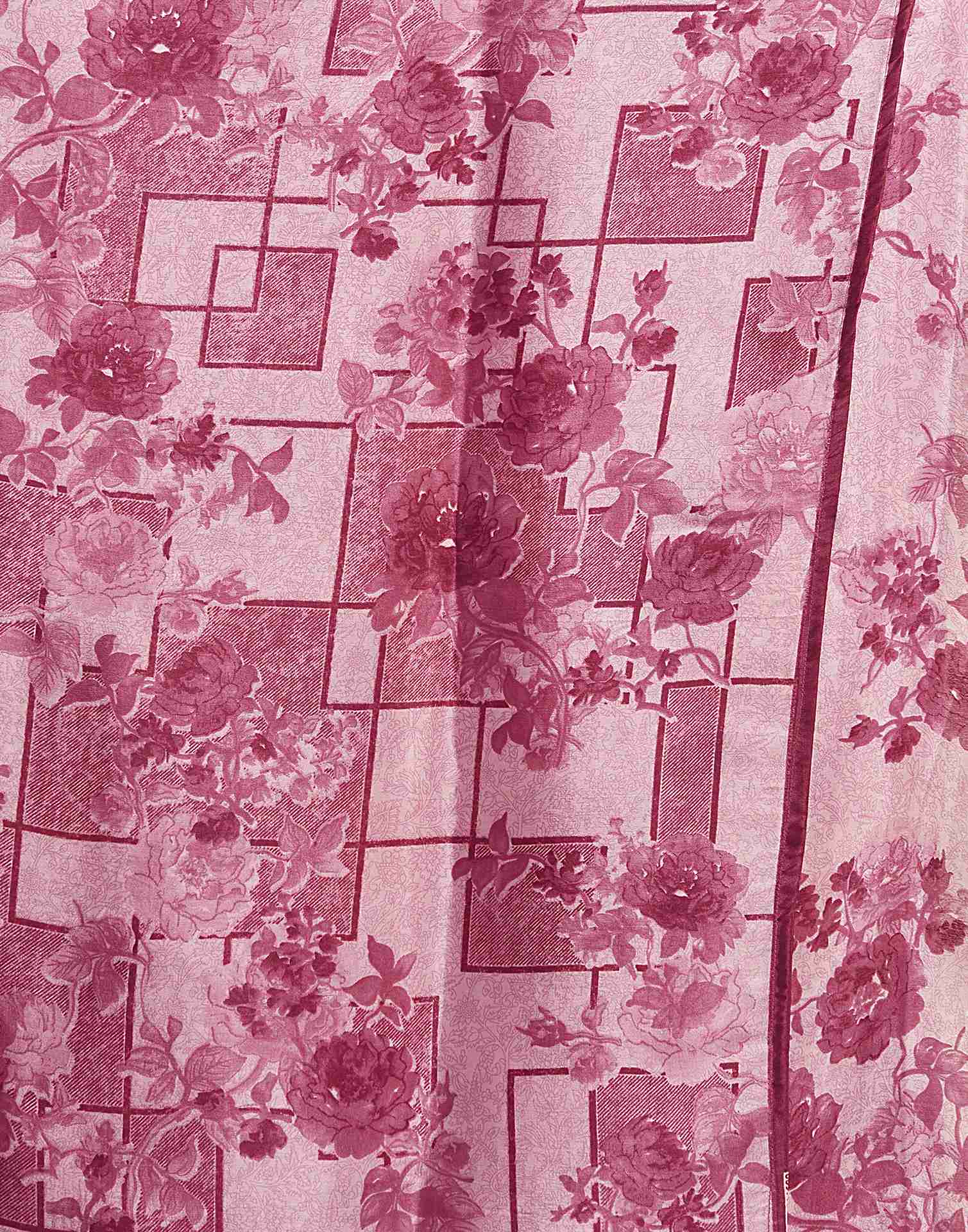 Light Pink Silk Printed Saree