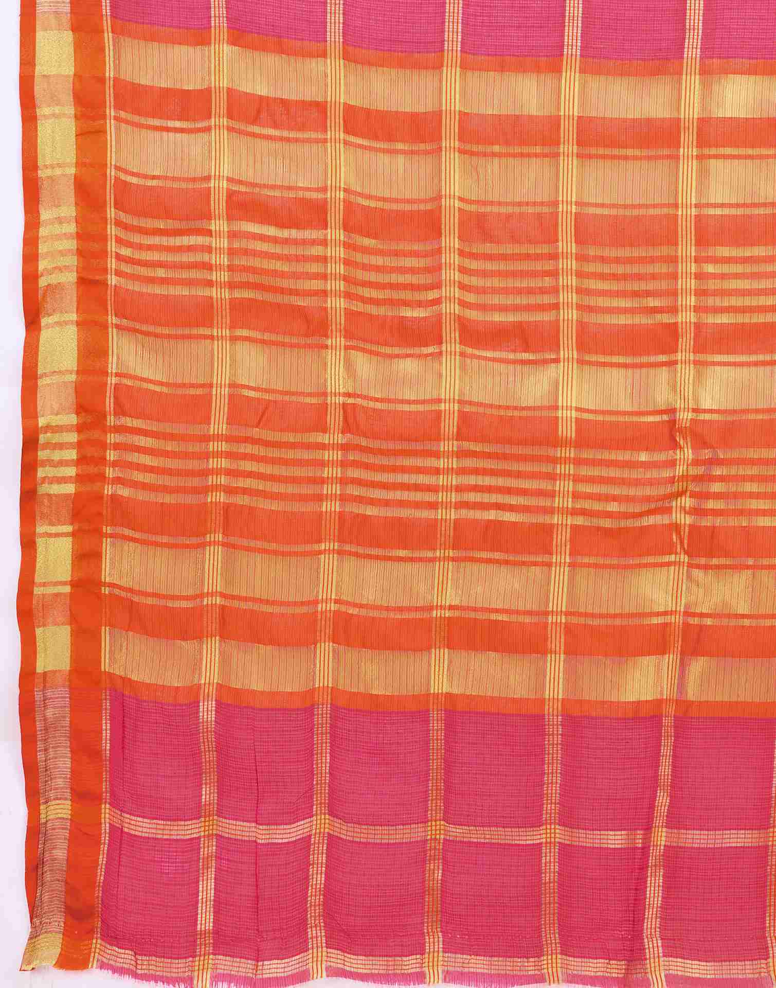 Rani Pink Silk Woven Kota Doria Saree