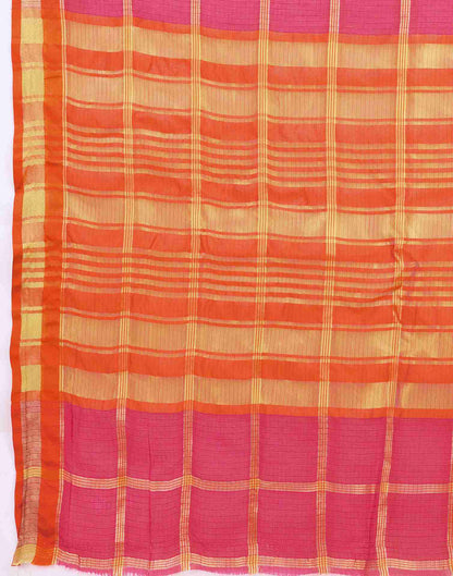 Rani Pink Silk Woven Kota Doria Saree