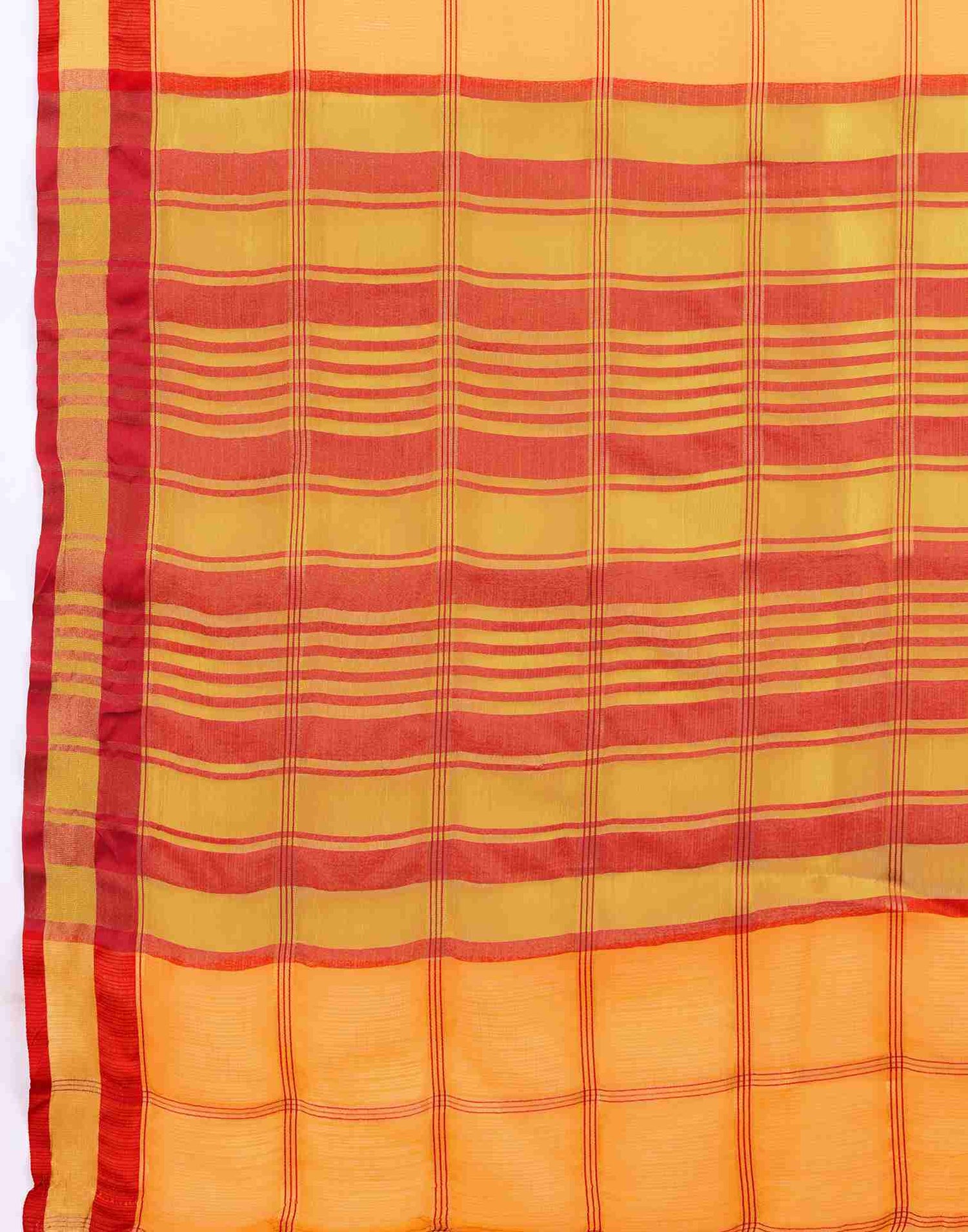 Yellow Silk Woven Kota Doria Saree