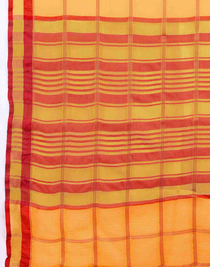 Yellow Silk Woven Kota Doria Saree