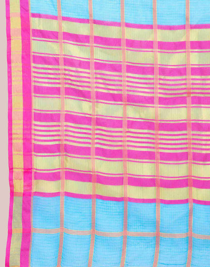 Blue Silk Woven Kota Doria Saree