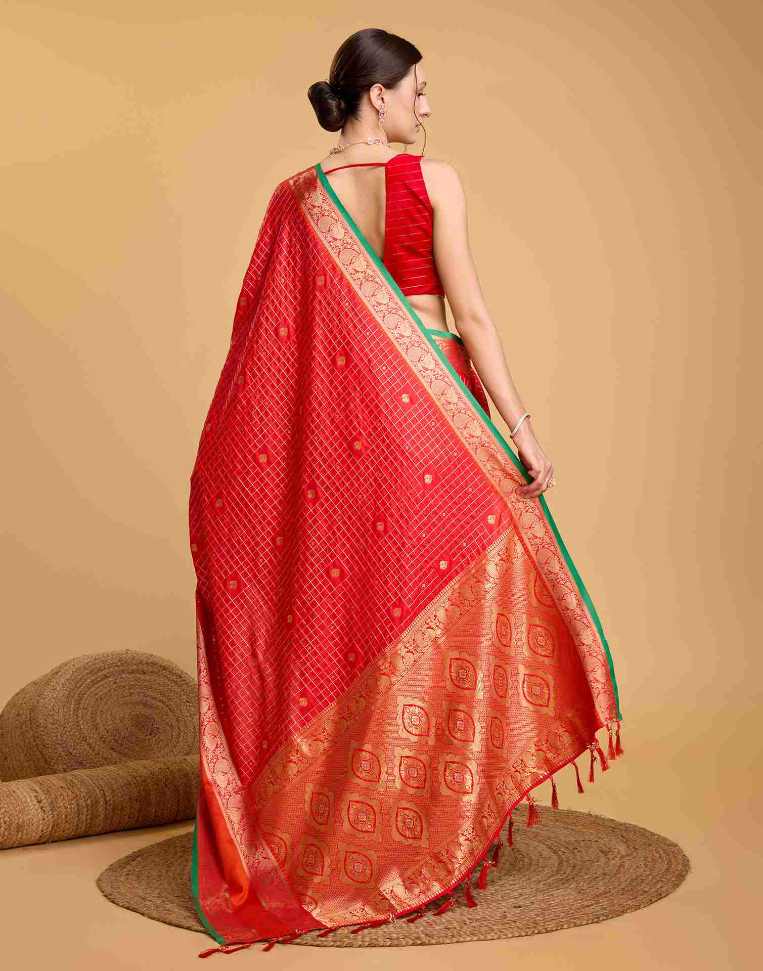 Red Silk Woven Banarasi Saree