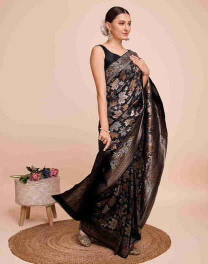 Black Silk Woven Banarasi Saree