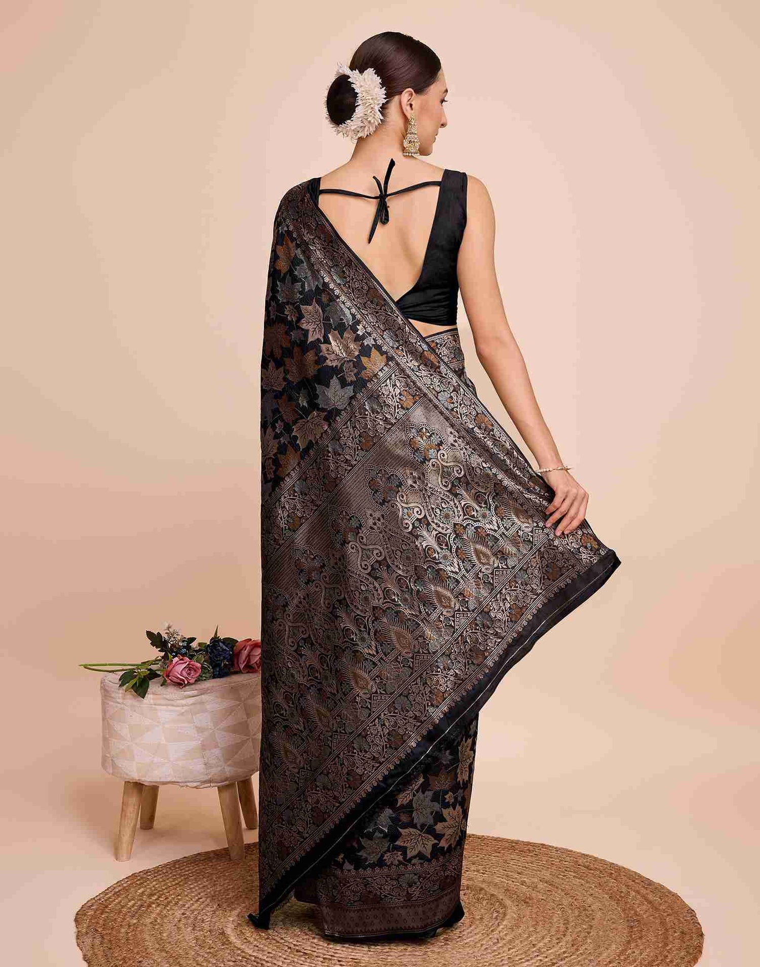 Black Silk Woven Banarasi Saree