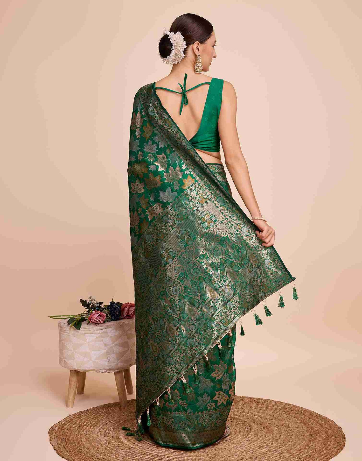 Green Silk Woven Banarasi Saree