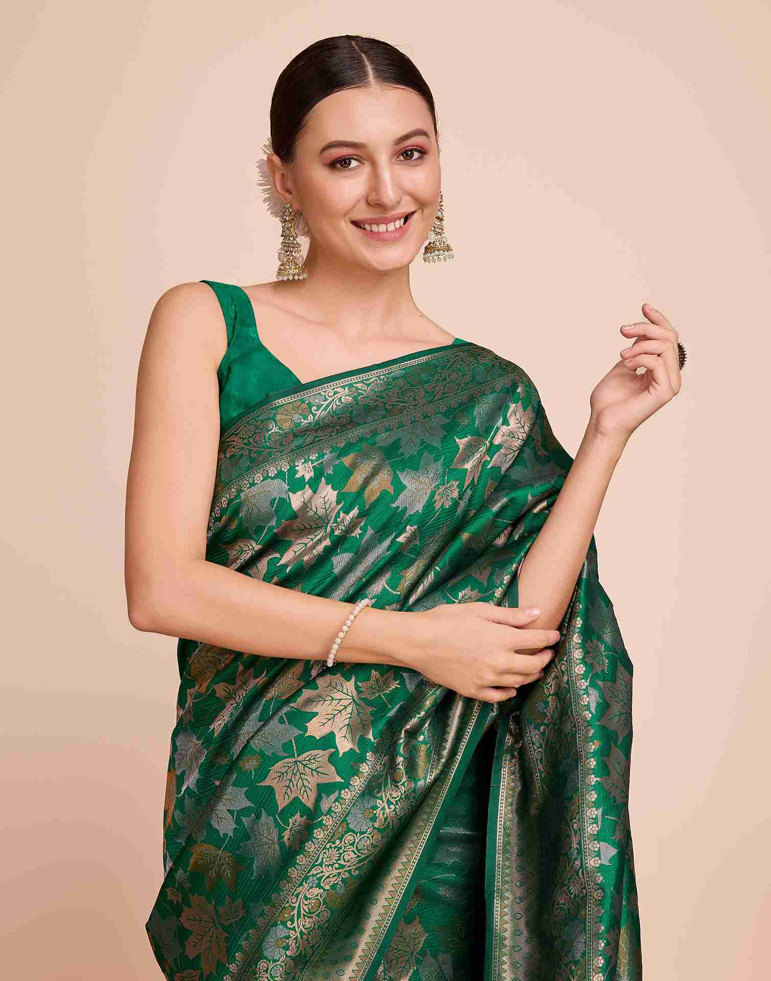 Green Silk Woven Banarasi Saree