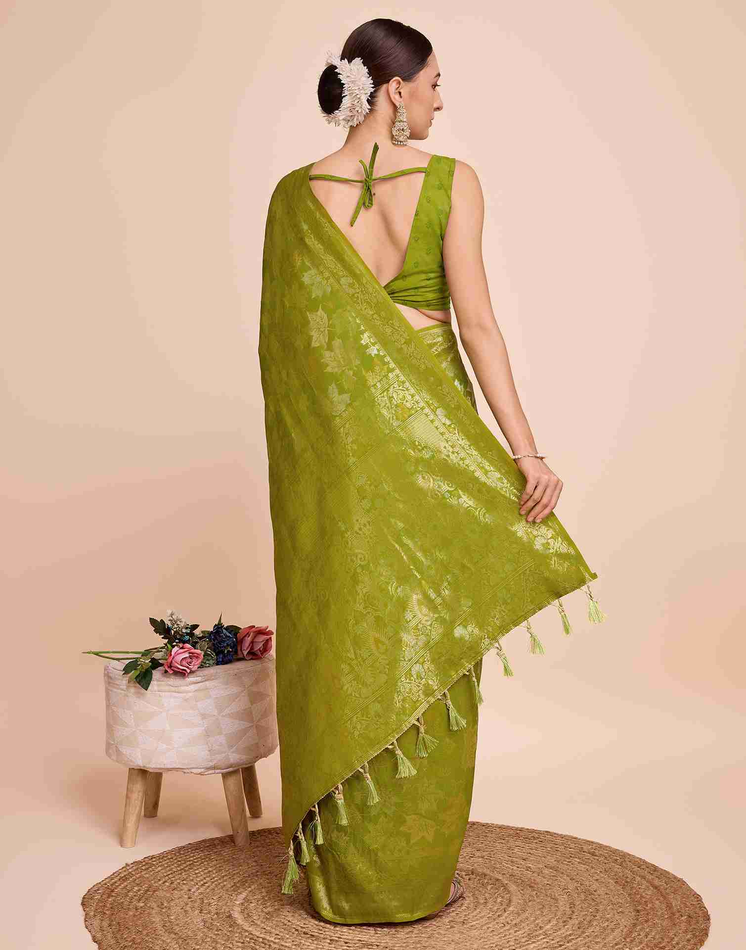 Light Green Silk Woven Banarasi Saree