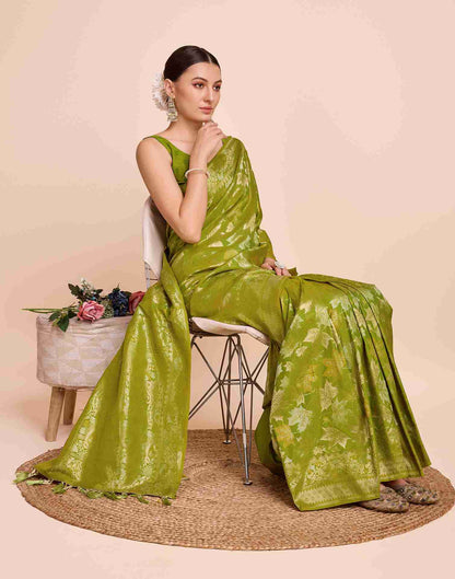 Light Green Silk Woven Banarasi Saree