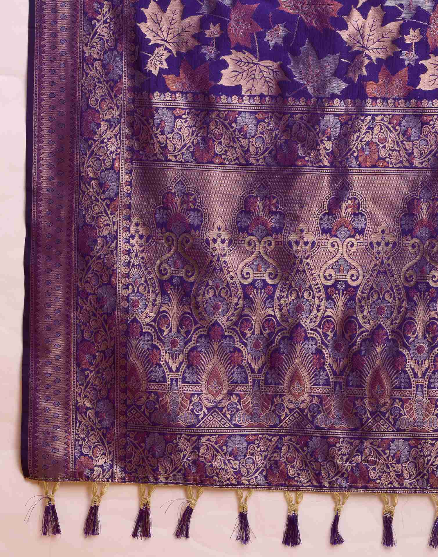 Violet Silk Woven Banarasi Saree