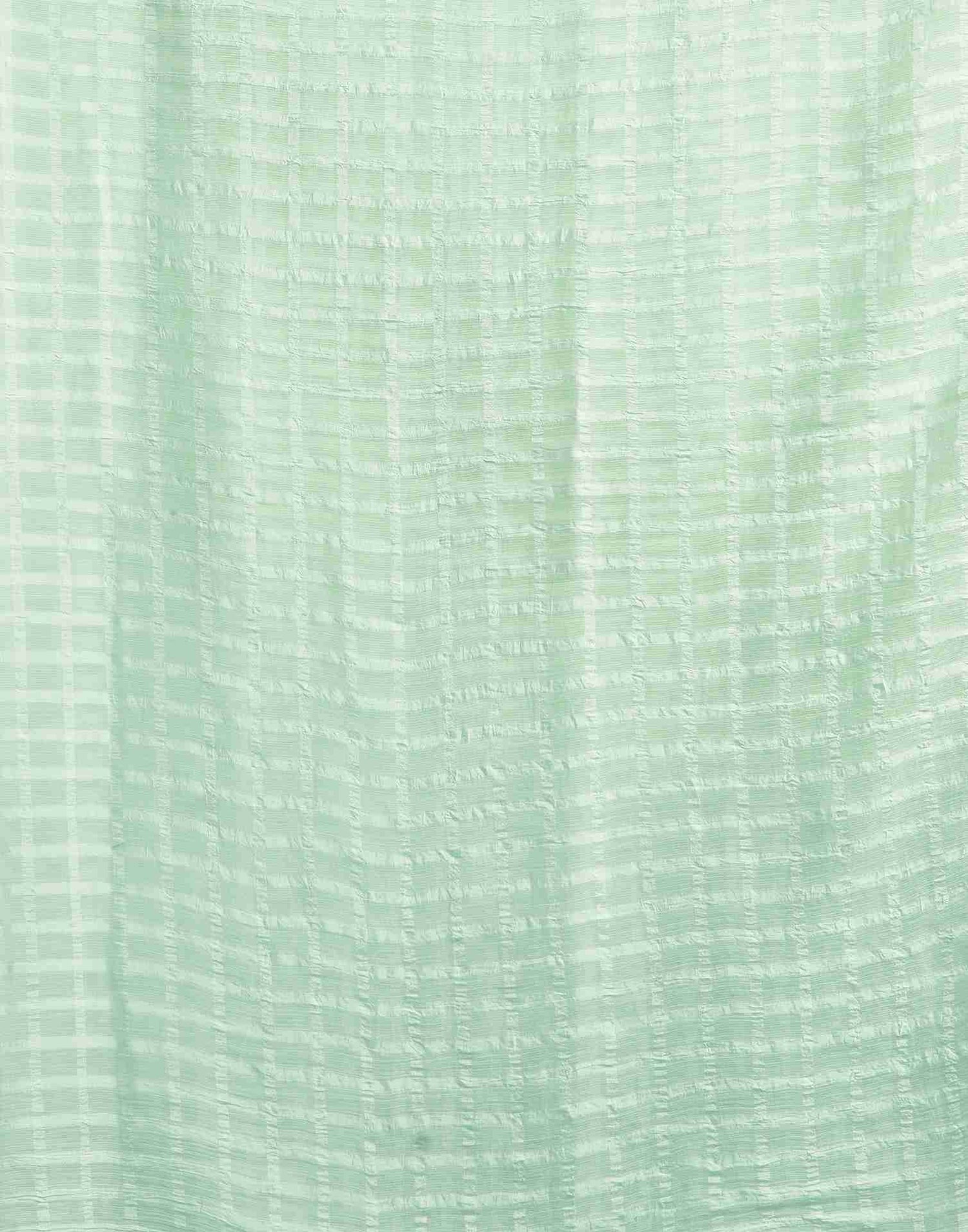 Light Pista Green Chiffon Plain Checkered Saree