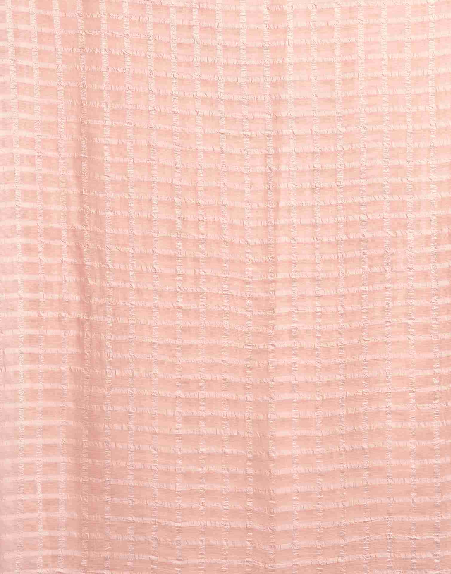 Light Peach Chiffon Plain Checkered Saree