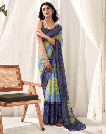 Multicoloured Chiffon Woven Printed Saree