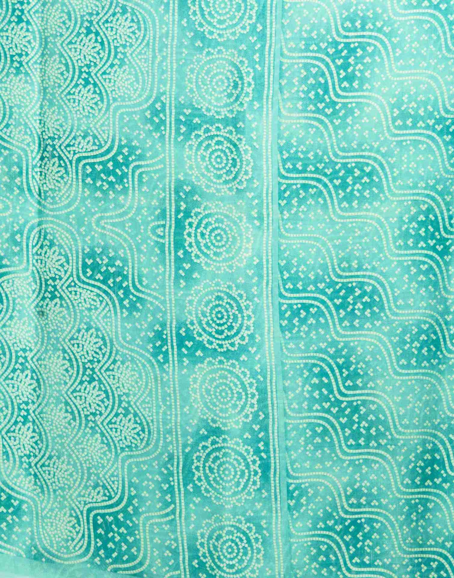 Turquoise Georgette Printed Saree