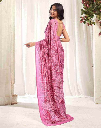 Dusty Pink Georgette Printed Saree