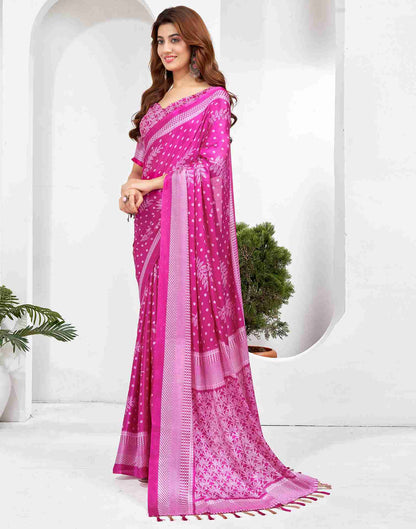 Pink Georgette Printed Saree