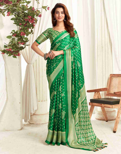 Green Georgette Printed Saree