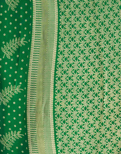 Green Georgette Printed Saree