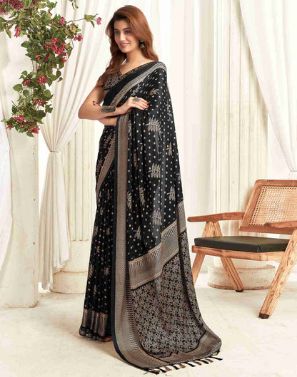 Black Georgette Printed Saree