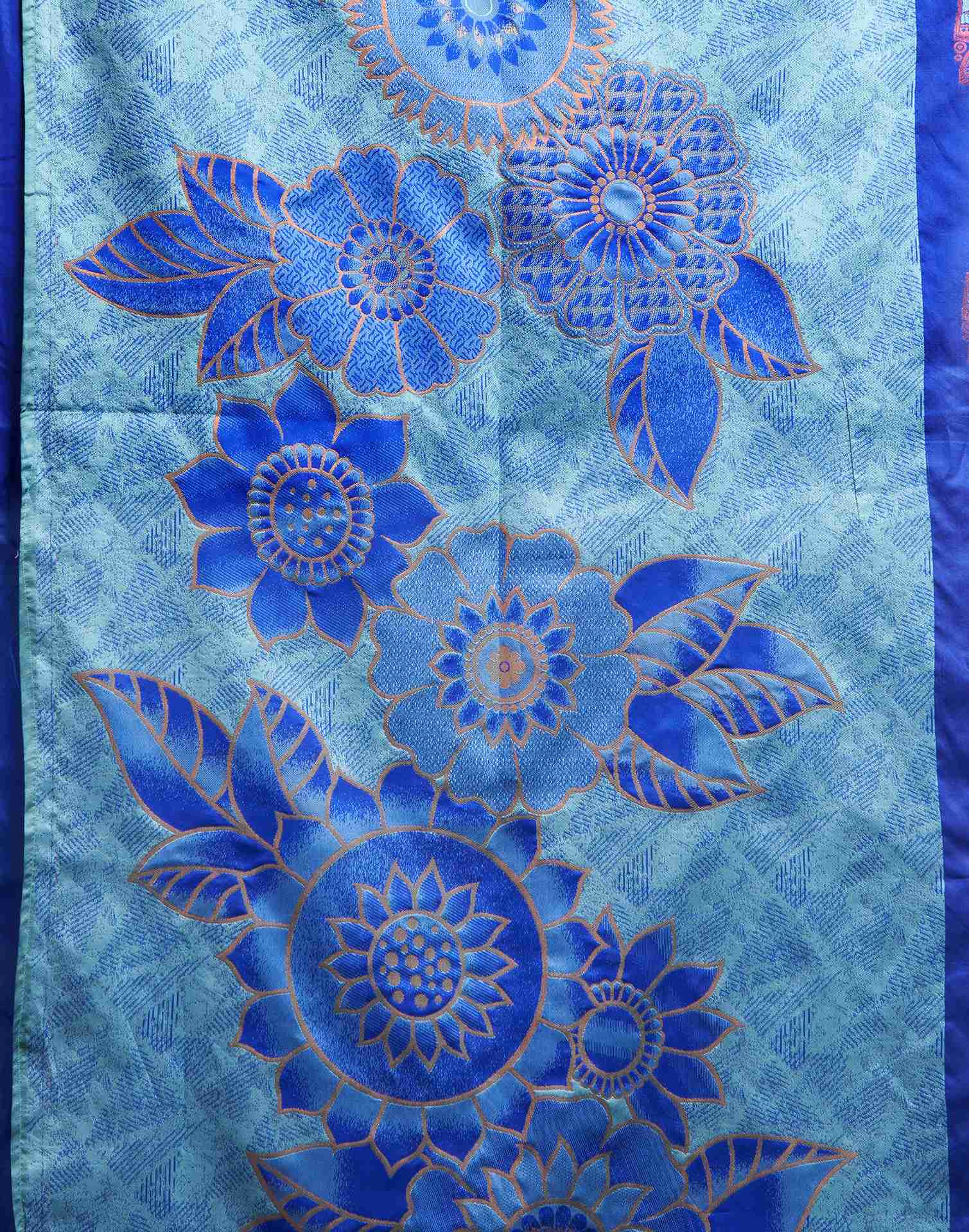 Dark Blue Silk Woven Banarasi Saree