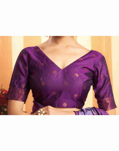 Dusty Purple Silk Woven Banarasi Saree