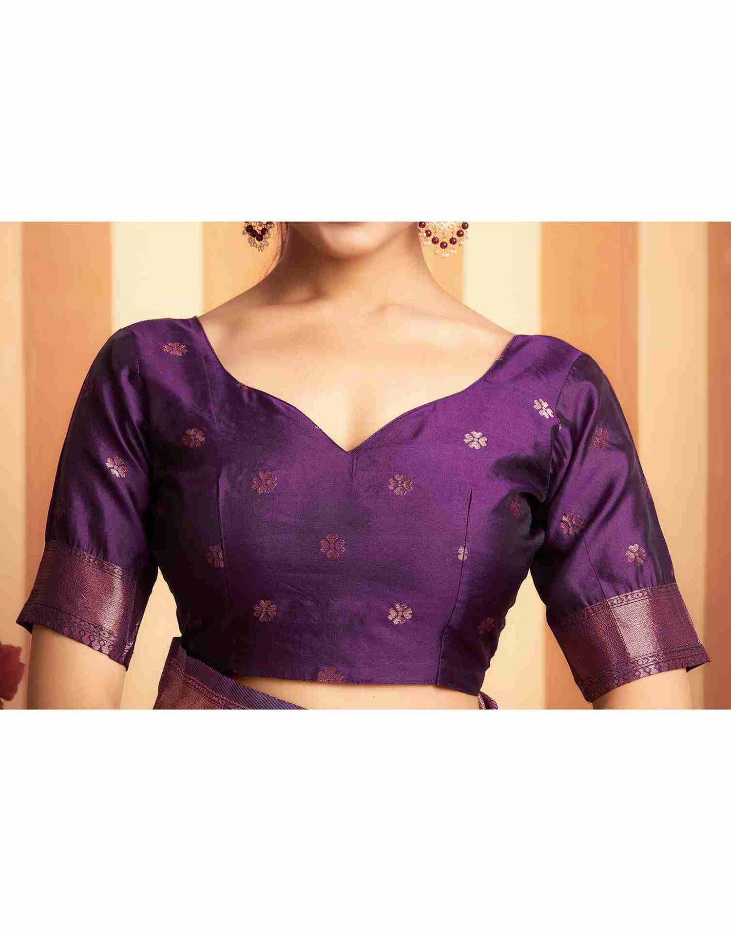 Purple Silk Woven Banarasi Saree