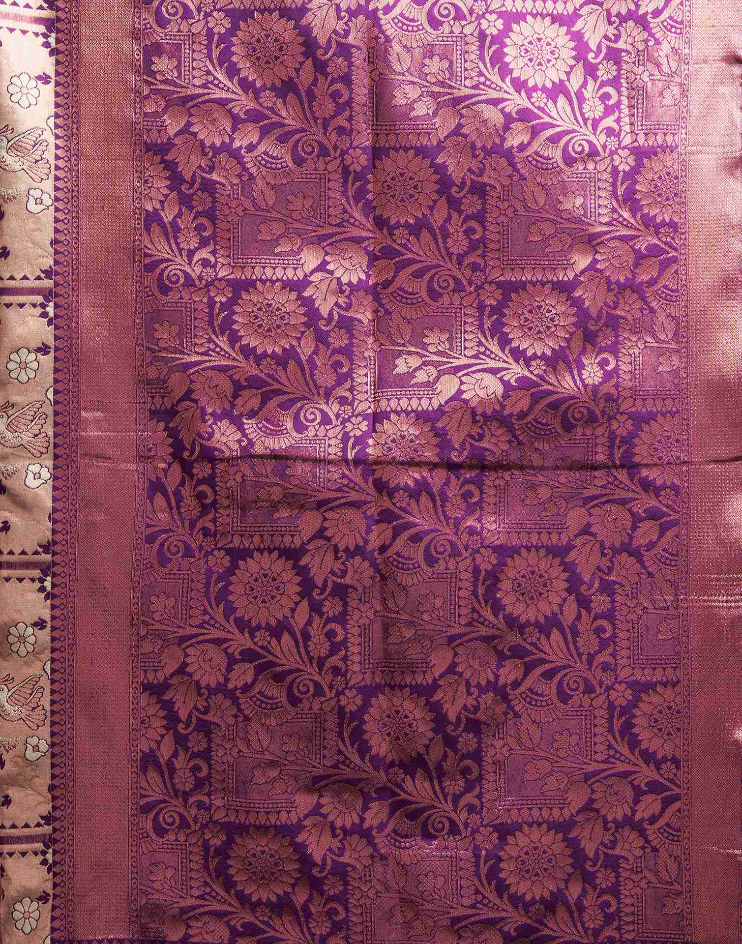 Purple Silk Woven Banarasi Saree